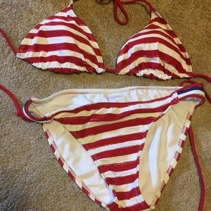 Red white and blue bikini set